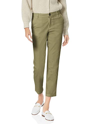 Amazon Essentials Damen Khakifarbene, Dehnbare, Slim-Fit-Anzughose Mit Mittelhohem Bund (In Übergröße Erhältlich), Verwaschenes Olivgrün, 42 von Amazon Essentials