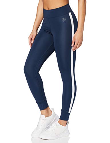 Amazon Essentials Damen 7/8-Yoga-Leggings mit Seitenstreifen, Blau, 36 von Amazon Essentials