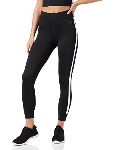 Amazon Essentials Damen 7/8-Yoga-Leggings mit Seitenstreifen, Schwarz, 32 von Amazon Essentials