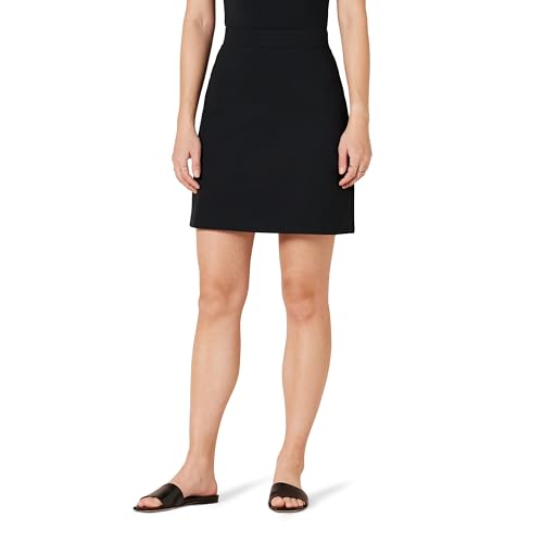 Amazon Essentials Damen A-Linien-Minirock aus Ponte zum Hineinschlüpfen, Schwarz, XL von Amazon Essentials
