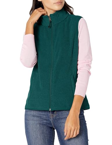Amazon Essentials Damen Ärmellose Polar Soft Fleece-Weste Mit Klassischer Passform (Erhältlich In Übergröße), Dunkelgrün Heidekraut, XL von Amazon Essentials
