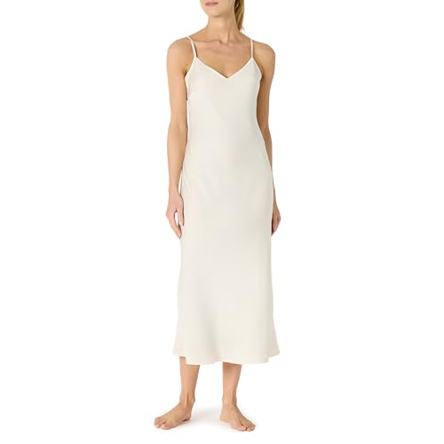 Amazon Essentials Damen Ärmelloses Cami-Midi-Nachthemd aus Satin, Elfenbein, S von Amazon Essentials