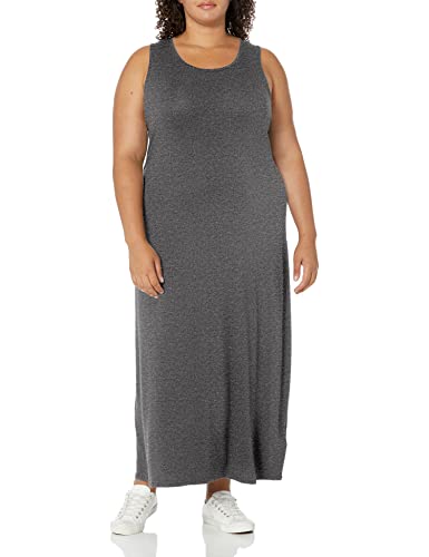 Amazon Essentials Damen Ärmelloses Maxikleid, Dunkelgrau Meliert, L von Amazon Essentials