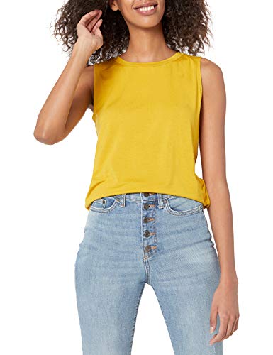 Amazon Essentials Damen Ärmelloses Muskel-Tanktop mit lockerer Passform, Dunkles Goldgelb, XL von Amazon Essentials