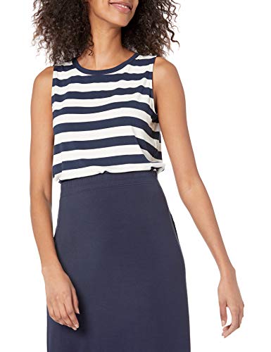 Amazon Essentials Damen Ärmelloses Muskel-Tanktop mit lockerer Passform, Marineblau Weiß Platzierter Streifen, XXL Amazon Essentials Damen Ärmelloses Muskel-Tanktop mit lockerer Passform, Marineblau Weiß Platzierter Streifen, XXL von Amazon Essentials