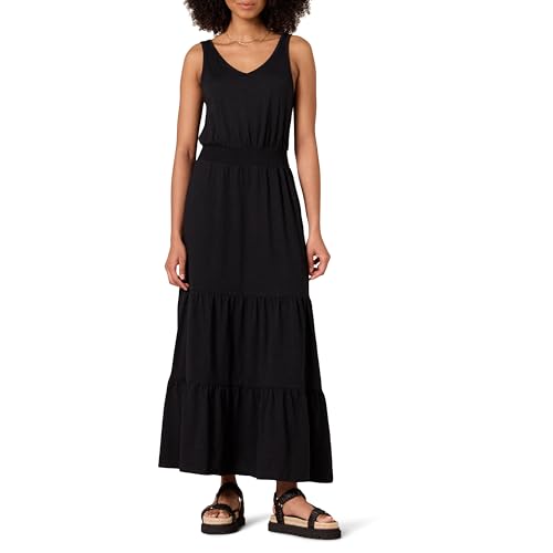 Amazon Essentials Damen Ärmelloses Sommer-Maxikleid mit elastischer Taille (erhältlich in Übergröße), Schwarz, L von Amazon Essentials