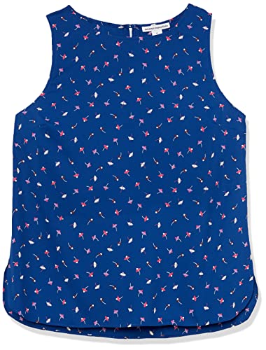 Amazon Essentials Damen Ärmelloses Tanktop für Lagen-Look mit Rundhalsausschnitt und normaler Passform, Kräftiges Blau Streublumen, M von Amazon Essentials