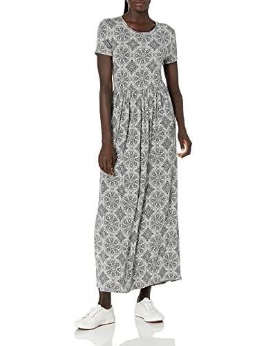 Amazon Essentials Damen Ärmelloses Tailliertes Maxikleid (Erhältlich In Übergröße), Grau Meliert Kachelmuster, L von Amazon Essentials
