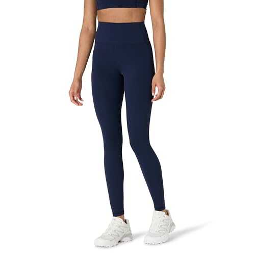 Amazon Essentials Damen Active FormFlex Butterweiche Yoga-Workout-Leggings, hohe Taille, volle Schrittlänge von 70 cm, Marineblau, L von Amazon Essentials