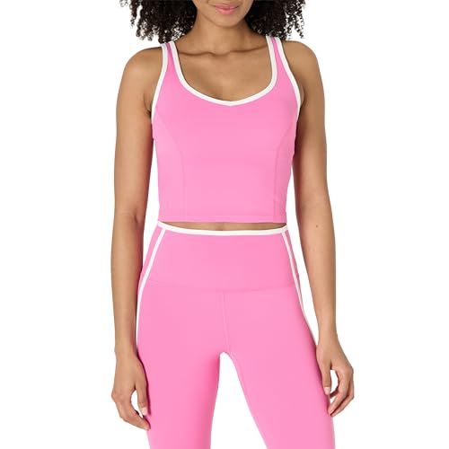Amazon Essentials Damen Active FormFlex Buttery Soft Gepolsterter Sport-Longline-BH mit Kontrastbesatz, für leichten Halt, Flamingo Rosa/Weiß, S Amazon Essentials Damen Active FormFlex Buttery Soft Gepolsterter Sport-Longline-BH mit Kontrastbesatz, für leichten Halt, Flamingo Rosa/Weiß, S von Amazon Essentials