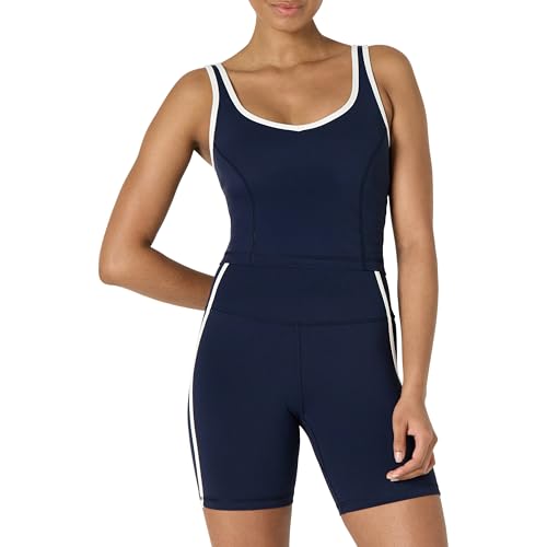 Amazon Essentials Damen Active FormFlex Buttery Soft Gepolsterter Sport-Longline-BH mit Kontrastbesatz, für leichten Halt, Marineblau/Weiß, L Amazon Essentials Damen Active FormFlex Buttery Soft Gepolsterter Sport-Longline-BH mit Kontrastbesatz, für leichten Halt, Marineblau/Weiß, L von Amazon Essentials