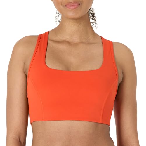 Amazon Essentials Damen Active FormFlex Buttery Soft Sport-BH mit Racerback und eckigem Ausschnitt, für leichten Halt, Hellrot, L Amazon Essentials Damen Active FormFlex Buttery Soft Sport-BH mit Racerback und eckigem Ausschnitt, für leichten Halt, Hellrot, L von Amazon Essentials