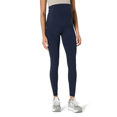 Amazon Essentials Damen Active FormFlex Buttery Soft Umstands-Leggings für Yoga und Workout, hoher Bund, volle Länge, Marineblau, M von Amazon Essentials