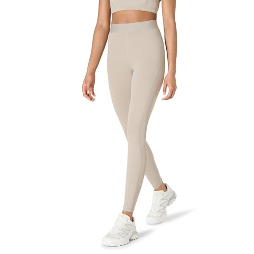 Amazon Essentials Damen Active FormFlex Buttery Soft Yoga-Leggings mit elastischer Taille hohe Taille volle Schrittlänge von 70cm, Taupe, S von Amazon Essentials