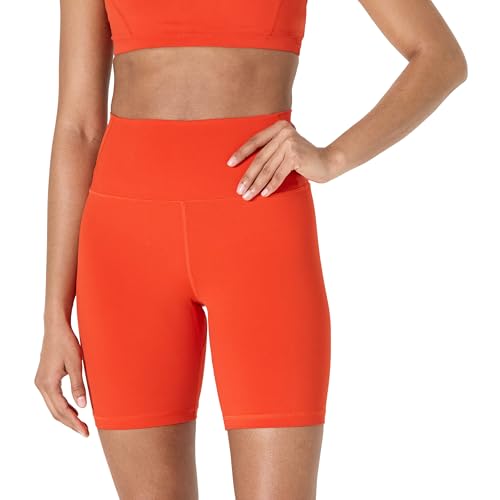 Amazon Essentials Damen Active FormFlex Butterweiche Yoga-Radlerhose, mit Hoher Taille, Schrittlänge von 18 cm, Hellrot, XXL von Amazon Essentials