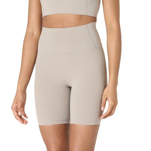 Amazon Essentials Damen Active FormFlex Butterweiche Yoga-Radlerhose, mit Hoher Taille, Schrittlänge von 18 cm, Taupe, S von Amazon Essentials