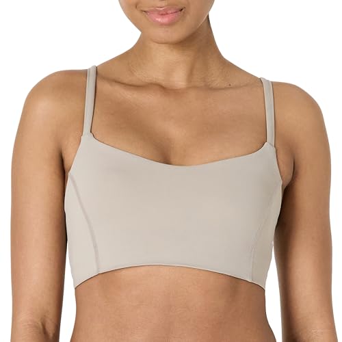 Amazon Essentials Damen Active FormFlex Butterweicher Yoga-Sport-BH mit Herzausschnitt, für leichten Halt, Taupe, XXL von Amazon Essentials