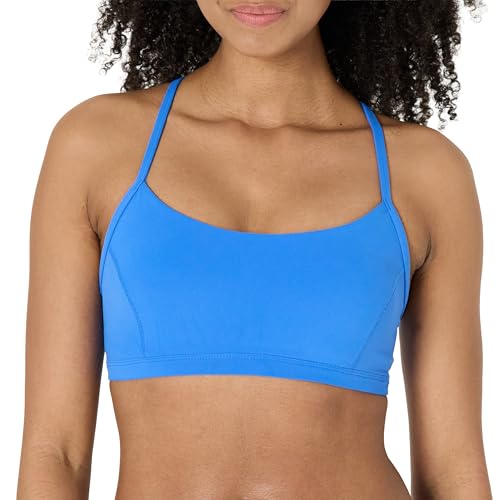 Amazon Essentials Damen Active FormFlex Buttery Soft Yoga-Sport-BH mit schmalen Trägern und Y-Rücken, für leichten Halt, Ozeanblau, M von Amazon Essentials