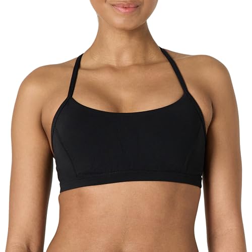 Amazon Essentials Damen Active FormFlex Buttery Soft Yoga-Sport-BH mit schmalen Trägern und Y-Rücken, für leichten Halt, Schwarz, XXL von Amazon Essentials