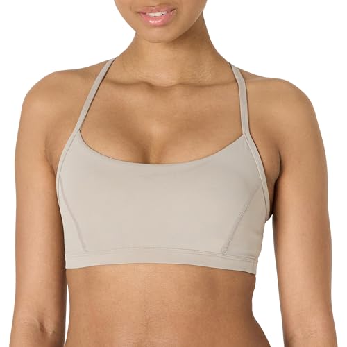 Amazon Essentials Damen Active FormFlex Buttery Soft Yoga-Sport-BH mit schmalen Trägern und Y-Rücken, für leichten Halt, Taupe, L von Amazon Essentials