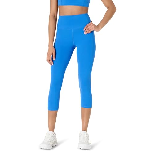 Amazon Essentials Damen Active FormFlex Buttery Soft Capri-Leggings für Yoga und Workouts mit Taschen, hoher Taille, Schrittlänge von 48 cm, Ozeanblau, XL von Amazon Essentials