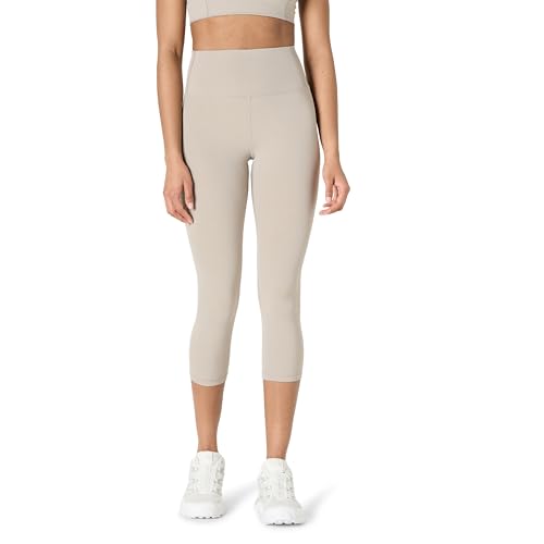 Amazon Essentials Damen Active FormFlex Buttery Soft Capri-Leggings für Yoga und Workouts mit Taschen, hoher Taille, Schrittlänge von 48 cm, Taupe, L von Amazon Essentials