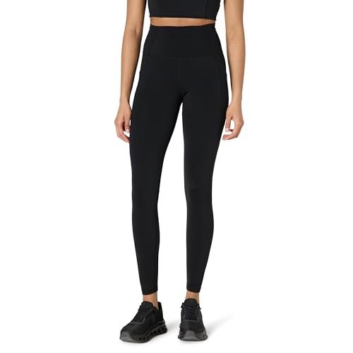 Amazon Essentials Damen Active FormFlex Buttery Soft Yoga-Workout-Leggings mit Taschen, hohe Taille, volle Schrittlänge von 70 cm, Schwarz, S von Amazon Essentials
