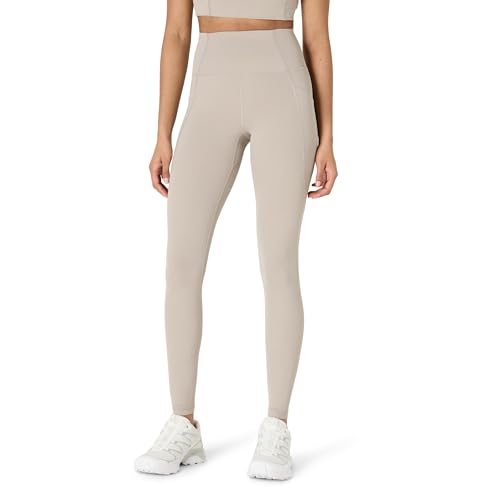 Amazon Essentials Damen Active FormFlex Buttery Soft Yoga-Workout-Leggings mit Taschen, hohe Taille, volle Schrittlänge von 70 cm, Taupe, S von Amazon Essentials
