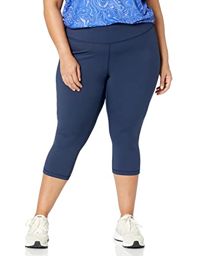 Amazon Essentials Damen Active Formende Capri-Leggings mit hohem Bund (in Übergröße erhältlich), Marineblau, M von Amazon Essentials