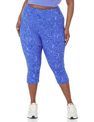 Amazon Essentials Damen Active Formende Capri-Leggings mit hohem Bund (in Übergröße erhältlich), Mehrfarbig Marmor, 4XL Große Größen von Amazon Essentials