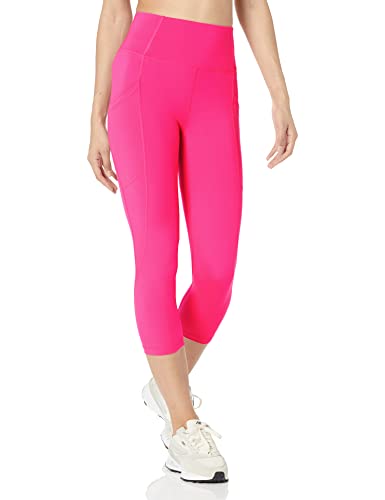 Amazon Essentials Damen Active Formende Capri-Leggings mit hohem Bund und Taschen (in Übergröße erhältlich), Neonrosa, 4XL Große Größen von Amazon Essentials