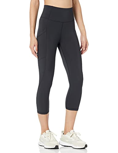 Amazon Essentials Damen Active Formende Capri-Leggings mit hohem Bund und Taschen (in Übergröße erhältlich), Schwarz, 4XL Große Größen von Amazon Essentials