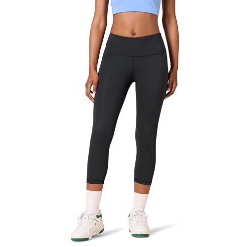 Amazon Essentials Damen Active Formende Capri-Leggings mit mittelhohem Bund, Schwarz, XL von Amazon Essentials