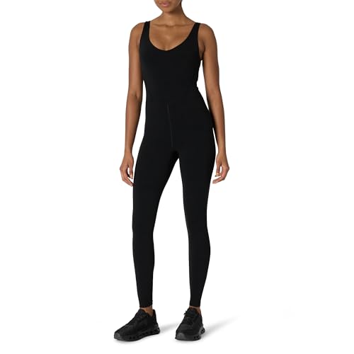 Amazon Essentials Damen Active Formflex Buttery Leggings, einteilig, in voller Länge mit integriertem BH, Schwarz, XXL von Amazon Essentials