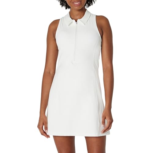 Amazon Essentials Damen Active Formflex Buttery Soft Polo-Tenniskleid mit integriertem BH und Shorts, Weiß, S von Amazon Essentials