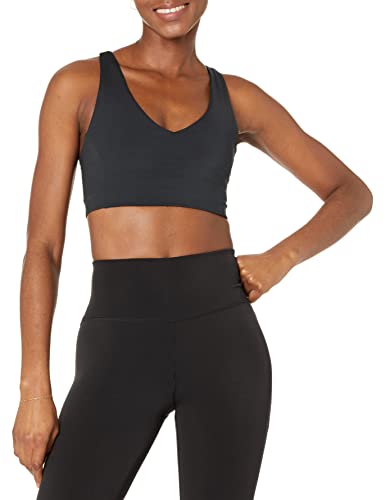 Amazon Essentials Damen Active Sculpt Sport-BH mit V-Ausschnitt und mittlerer Unterstützung, Schwarz, S von Amazon Essentials