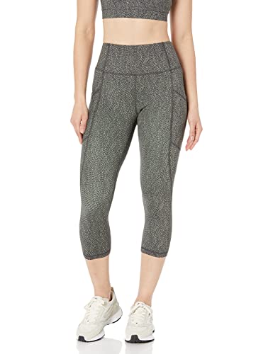 Amazon Essentials Damen Active Sculpt Workout Athleisure Capri-Leggings mit hohem Bund und Taschen (erhältlich in Übergrößen ), Mehrfarbig Punkte, M von Amazon Essentials