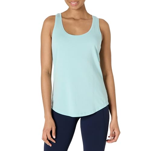Amazon Essentials Damen Active Soft Cotton Leichtes Yoga-Tanktop mit U-Ausschnitt und Racerback, Relaxed Fit, Hellblau, XS Amazon Essentials Damen Active Soft Cotton Leichtes Yoga-Tanktop mit U-Ausschnitt und Racerback, Relaxed Fit, Hellblau, XS von Amazon Essentials