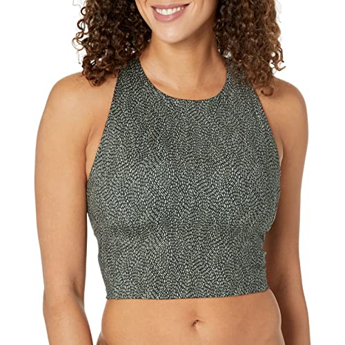 Amazon Essentials Damen Active formender, hochgeschlossener Sport-BH mit Racerback (in Übergröße erhältlich), Schwarz Punkte, XS von Amazon Essentials