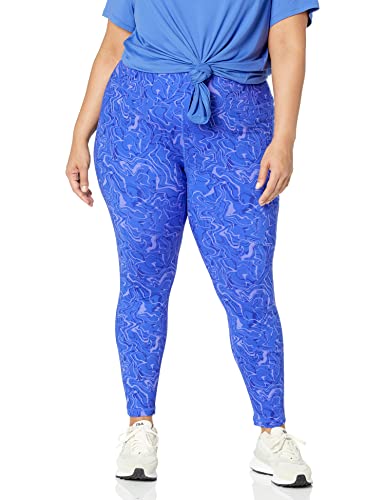 Amazon Essentials Damen Aktiv Formende Leggings hohe Taille volle Länge (Erhältlich in Übergröße), Kobaltblau Marmor, XL Große Größen von Amazon Essentials