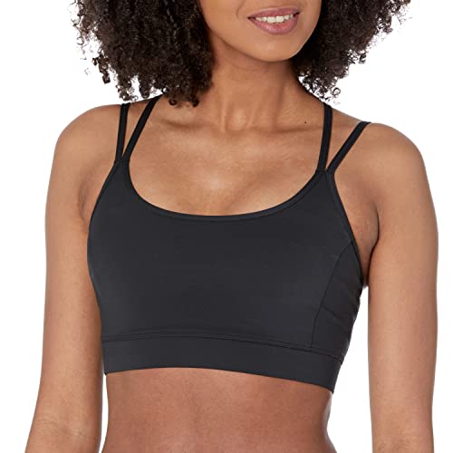 Amazon Essentials Damen Aktiver Sport-BH mit Leichter Unterstützung und Trägern am Rücken, Schwarz, XL von Amazon Essentials