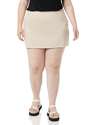 Amazon Essentials Damen Ausgestellter Minirock aus Romanit-Jersey (Früher Daily Ritual), Taupe, XL von Amazon Essentials