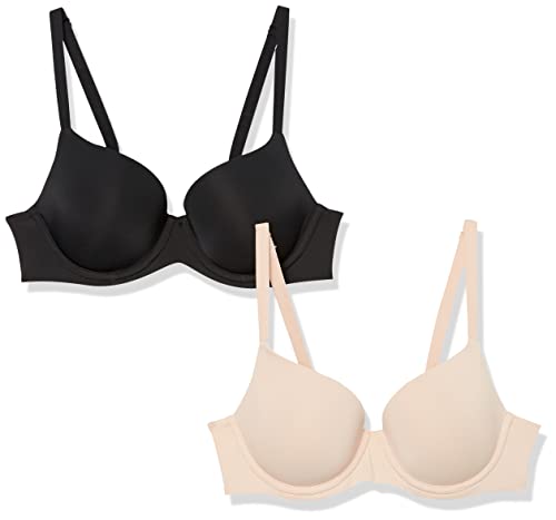 Amazon Essentials Damen BH mit voller Abdeckung, 2er-Pack, Helles Blütenblatt/Schwarz, 100B Amazon Essentials Damen BH mit voller Abdeckung, 2er-Pack, Helles Blütenblatt/Schwarz, 100B von Amazon Essentials