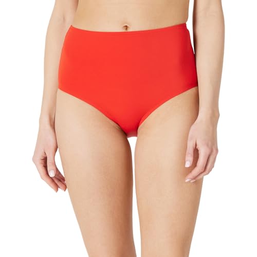 Amazon Essentials Damen Badehose mit hoher Taille (erhältlich in Übergröße), Kräftiges Mohnrot, 38 von Amazon Essentials