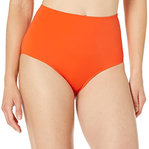 Amazon Essentials Damen Badehose mit hoher Taille (erhältlich in Übergröße), Orange, 38 von Amazon Essentials