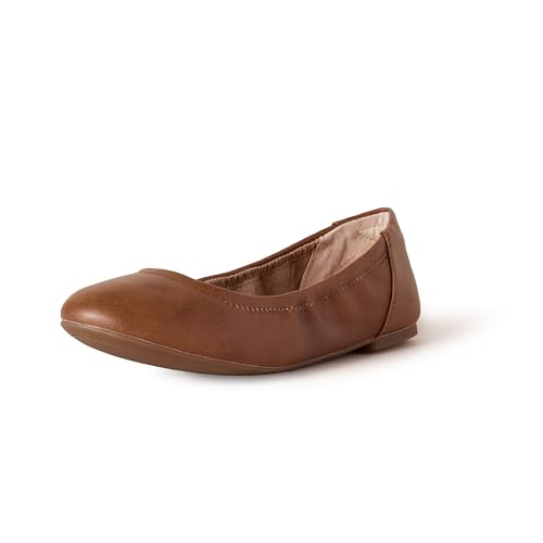 Amazon Essentials Damen Ballerinas Belice Zum Hineinschlüpfen, Kastanienbraun Kunstleder, 42 EU von Amazon Essentials