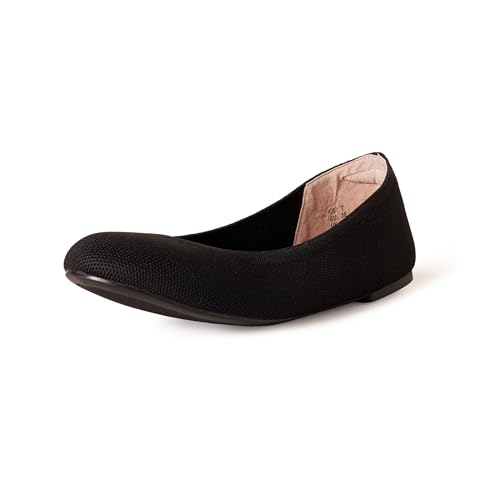 Amazon Essentials Damen Ballerinas aus Strick, Schwarz, 37.5 EU Weit von Amazon Essentials