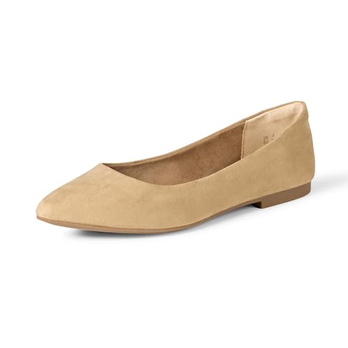 Amazon Essentials Damen Ballerinas mit spitzem Zehenbereich, Beige Mikro Wildleder, 37.5 EU Weit Amazon Essentials Damen Ballerinas mit spitzem Zehenbereich, Beige Mikro Wildleder, 37.5 EU Weit von Amazon Essentials
