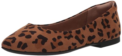 Amazon Essentials Damen Ballerinas mit spitzem Zehenbereich, Braun Leopardenmuster, 39.5 EU von Amazon Essentials