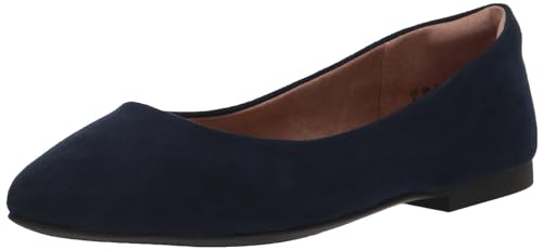 Amazon Essentials Damen Ballerinas mit spitzem Zehenbereich, Marineblau, 44.5 EU Weit von Amazon Essentials